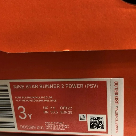 Nike Big Kids’ Star Runner 2 Power Sneakers Silver, Girls’ Size 3 M. - Picture 6 of 6